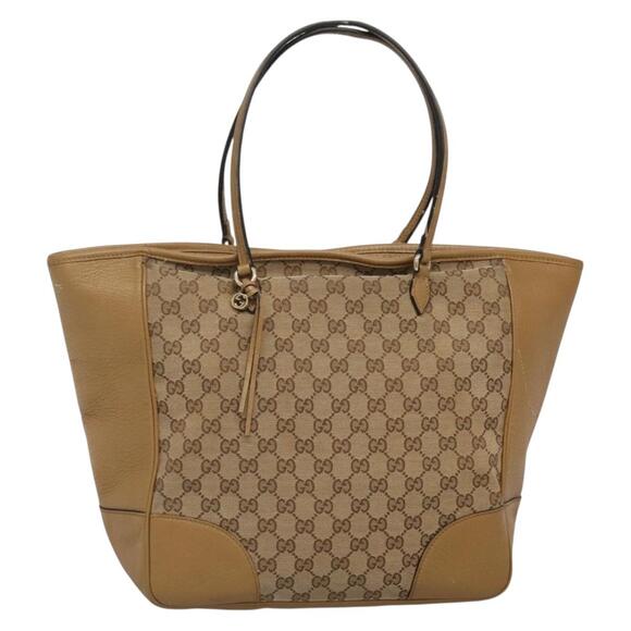 GUCCI GG Canvas Tote Bag Beige Gold - Picture 1 of 16